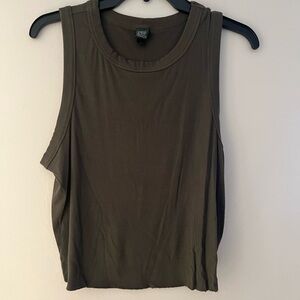 Olive Green Cropped Tank Top